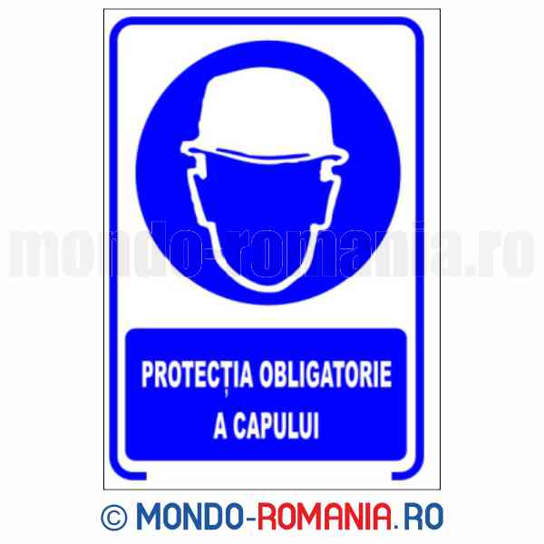 PROTECTIA OBLIGATORIE A CAPULUI - indicator de securitate de obligativitate pentru protectia muncii